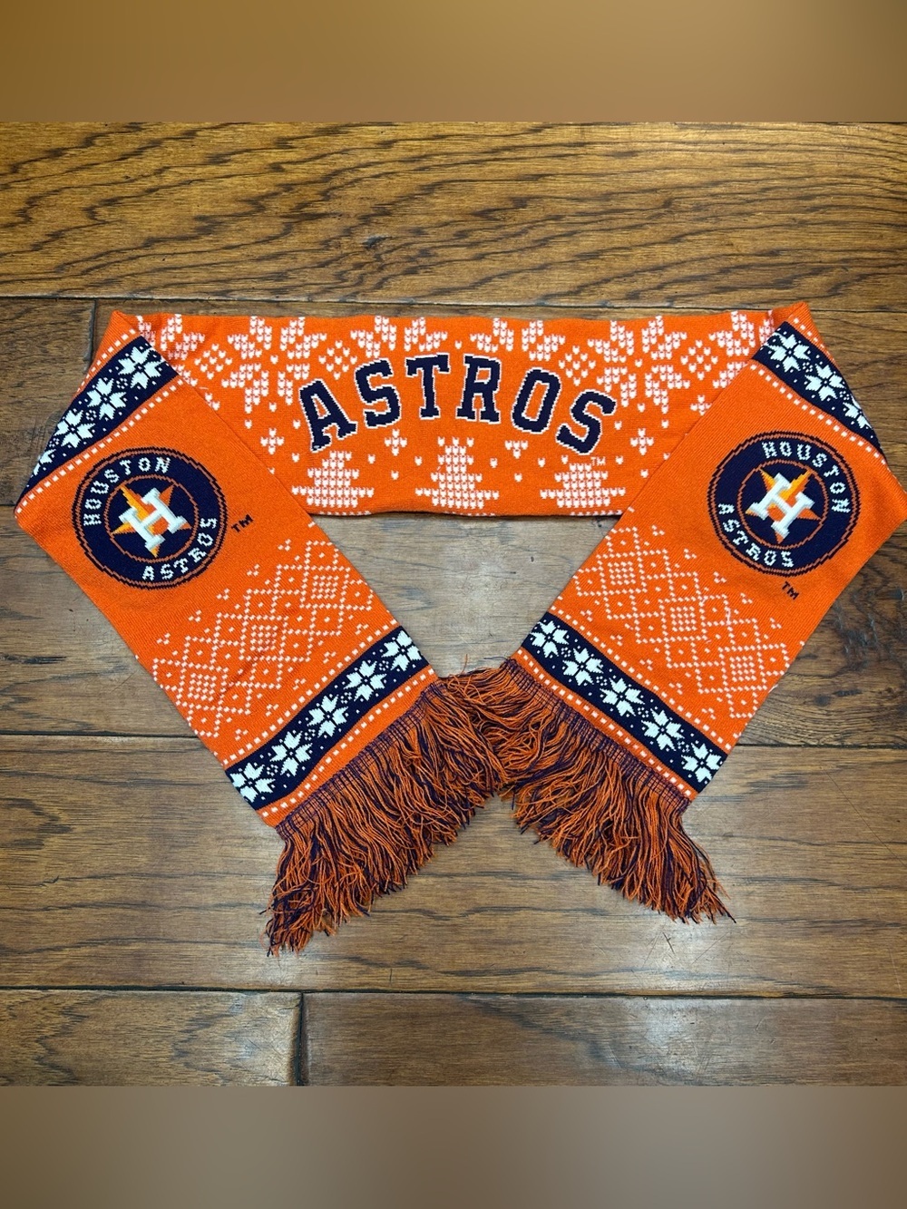 MLB Houston Astros Orange and Navy Knit Scarf